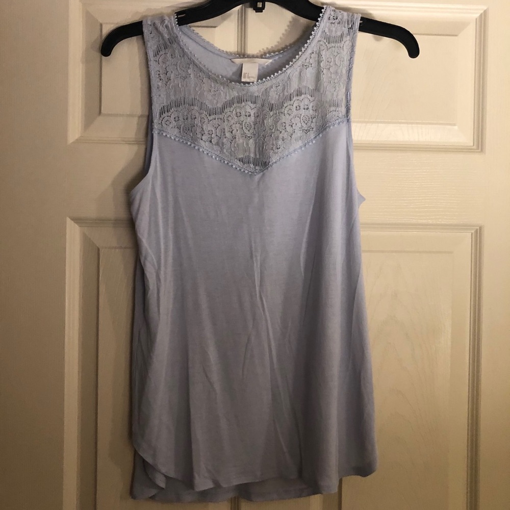 H&M light blue knit tank, size small